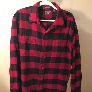 GH Bass Button Down Heavy Flannel Size XL Red/Blk